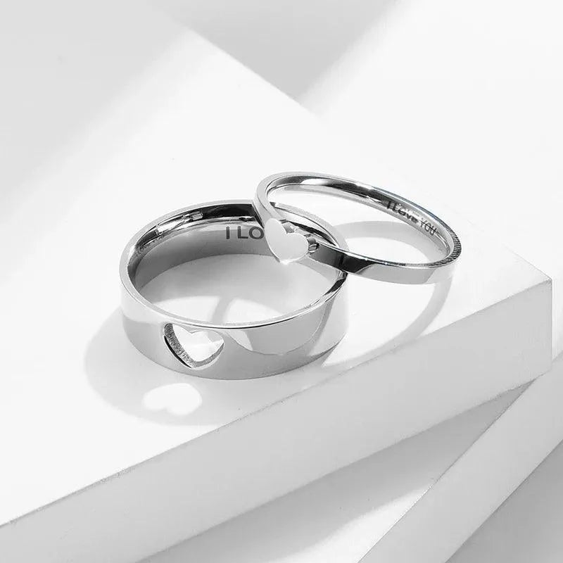 Bague coeur couple - Cadeau pour couple