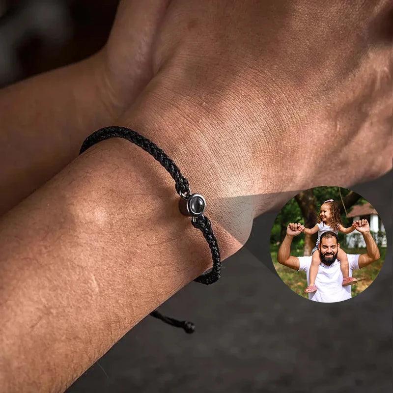 Bracelet tressé avec photo personnalisée - Cadeau pour couple