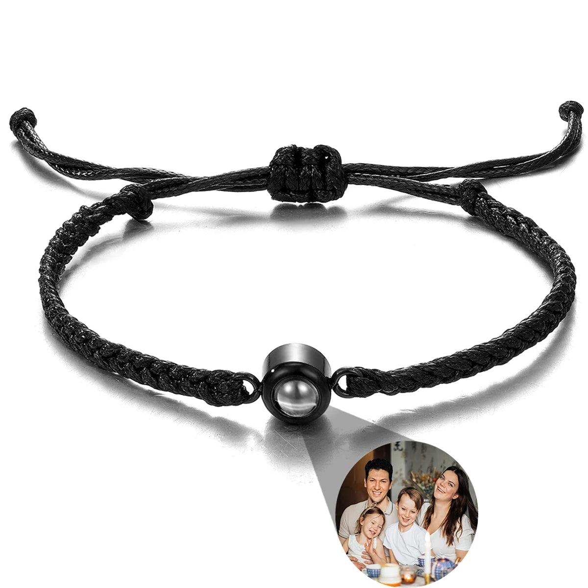 Bracelet tressé avec photo personnalisée - Cadeaux pour couple - PourLesCouples