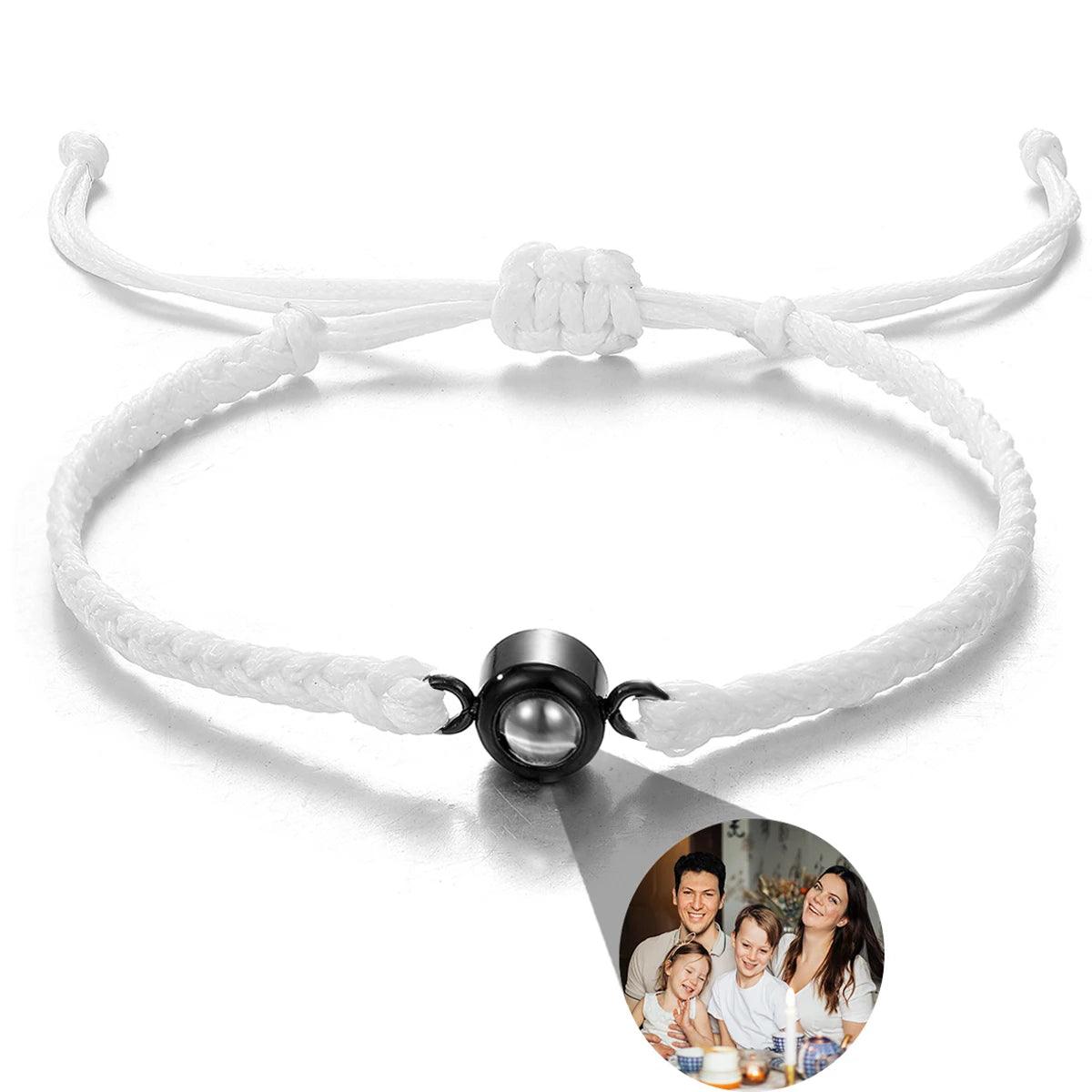 Bracelet tressé avec photo personnalisée - Cadeaux pour couple - PourLesCouples