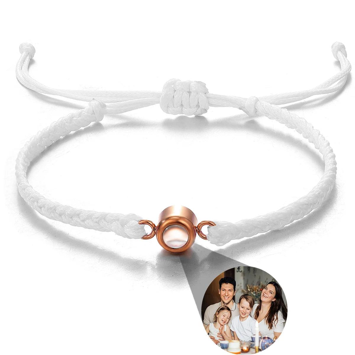 Bracelet tressé avec photo personnalisée - Cadeaux pour couple - PourLesCouples