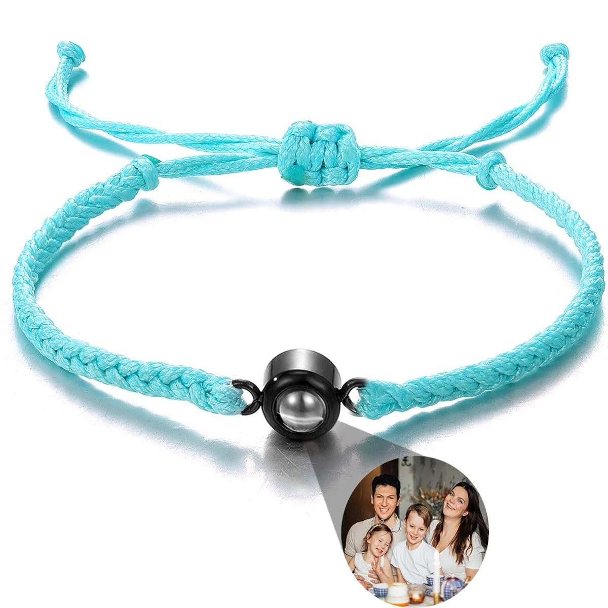 Bracelet tressé avec photo personnalisée - Cadeaux pour couple - PourLesCouples