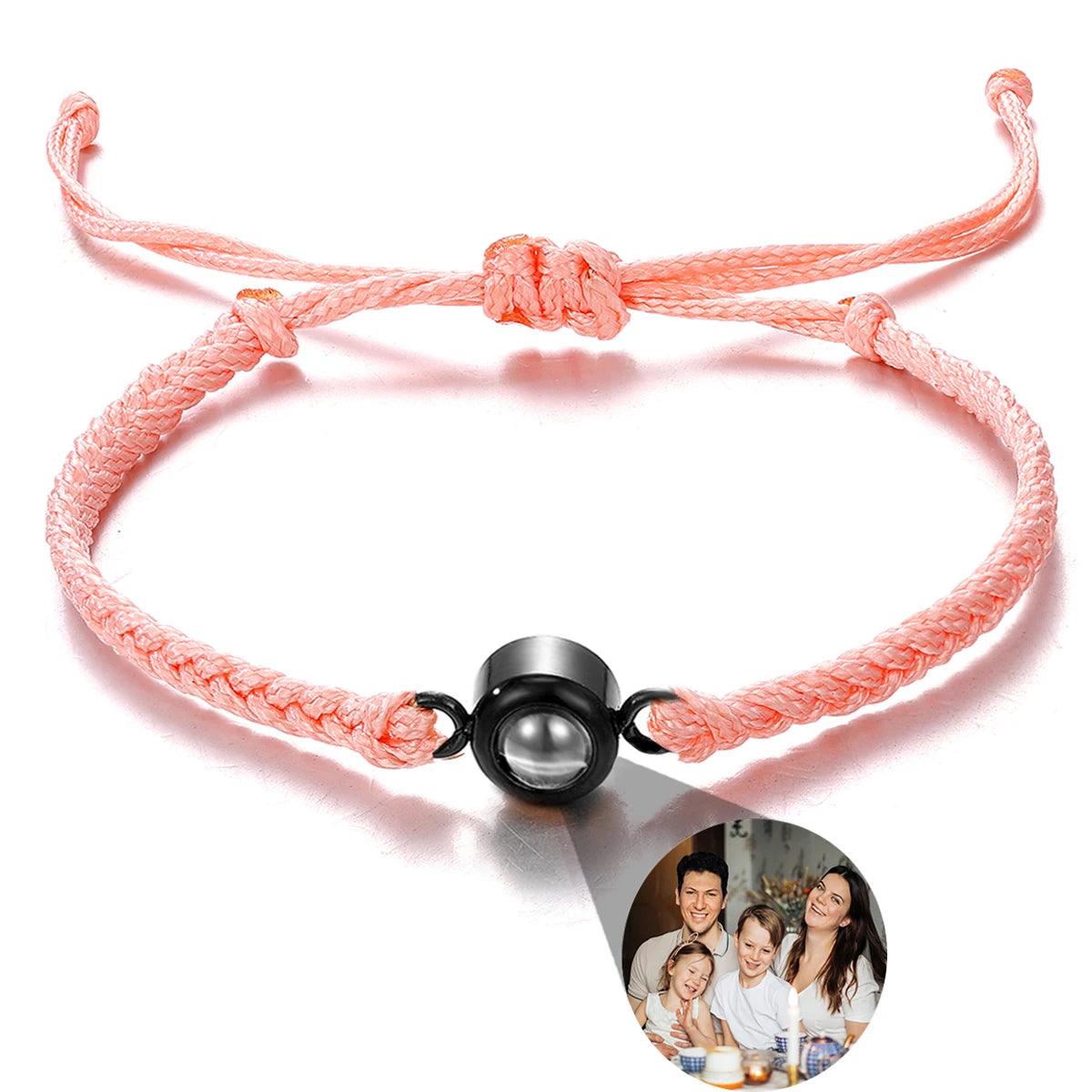 Bracelet tressé avec photo personnalisée - Cadeaux pour couple - PourLesCouples