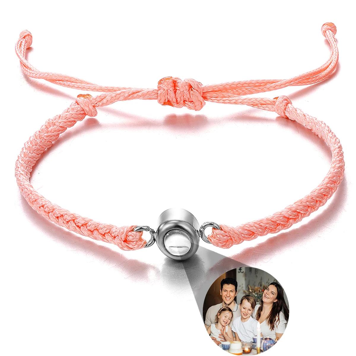 Bracelet tressé avec photo personnalisée - Cadeaux pour couple - PourLesCouples