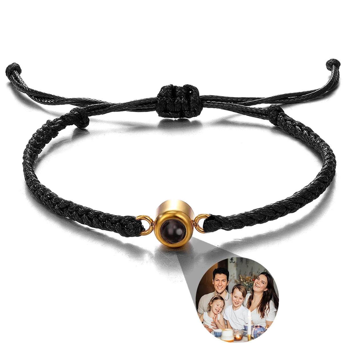 Bracelet tressé avec photo personnalisée - Cadeaux pour couple - PourLesCouples