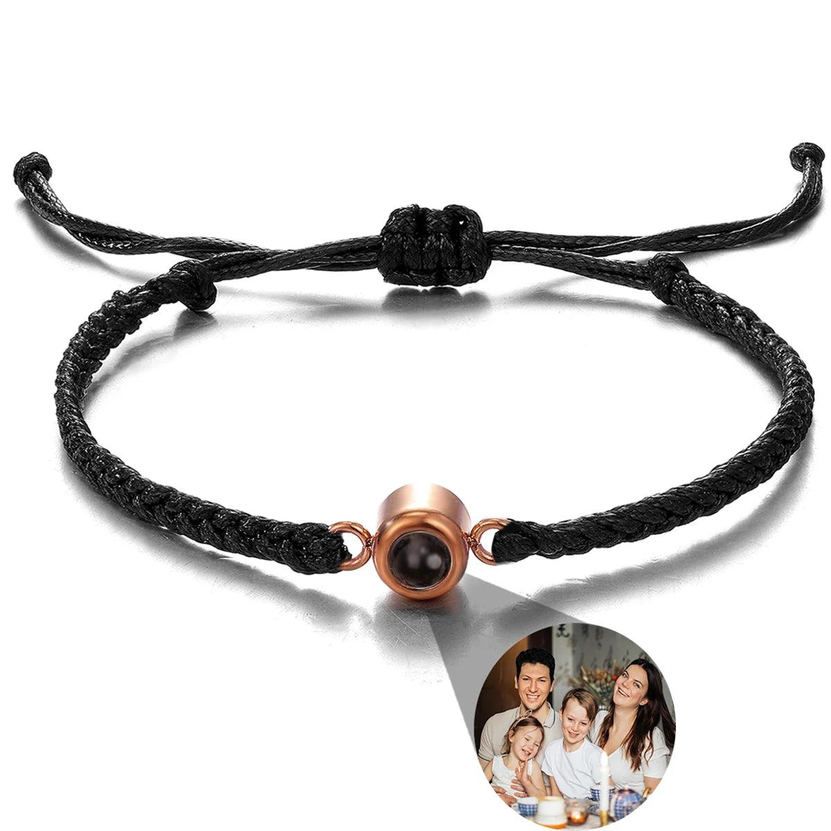 Bracelet tressé avec photo personnalisée - Cadeaux pour couple - PourLesCouples