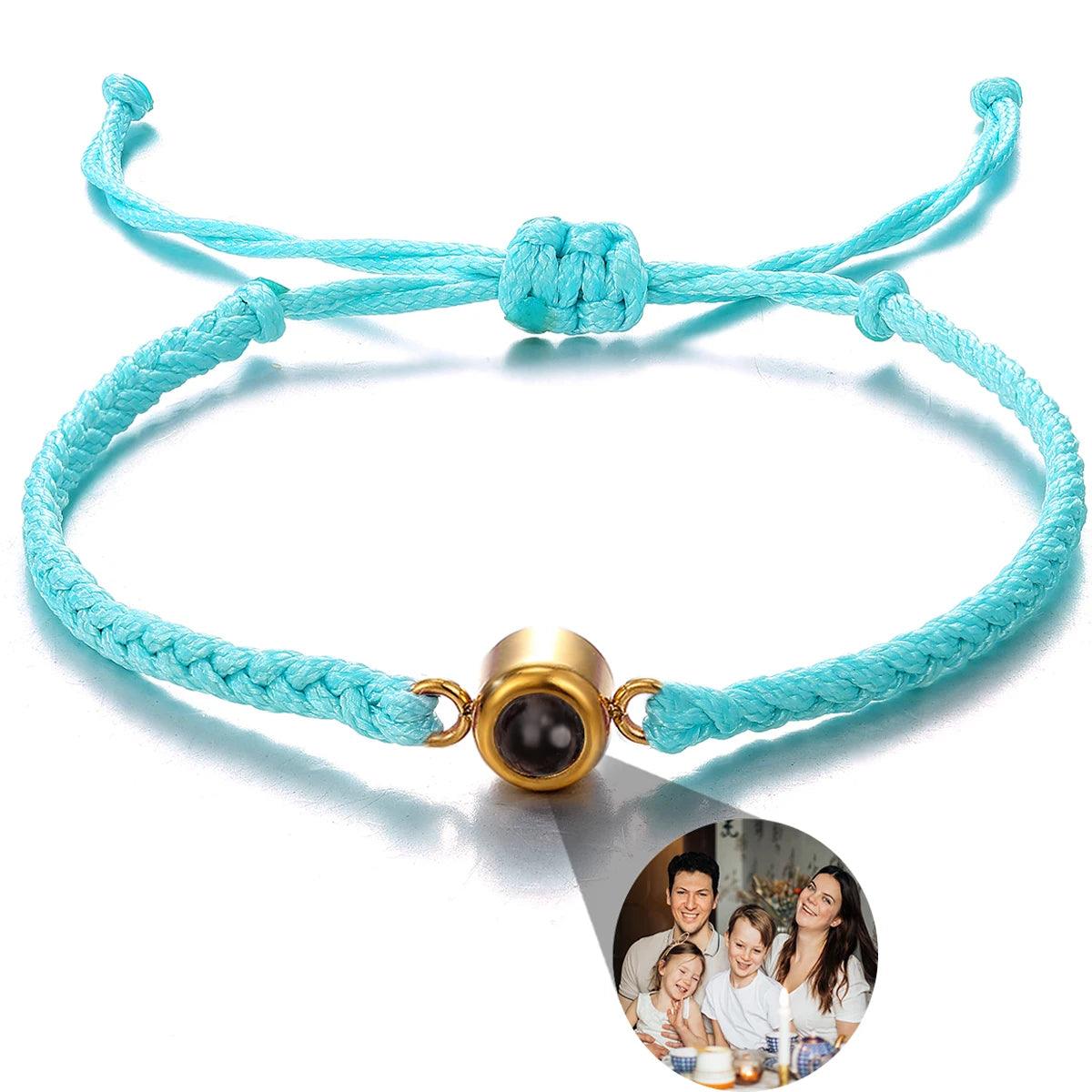 Bracelet tressé avec photo personnalisée - Cadeaux pour couple - PourLesCouples