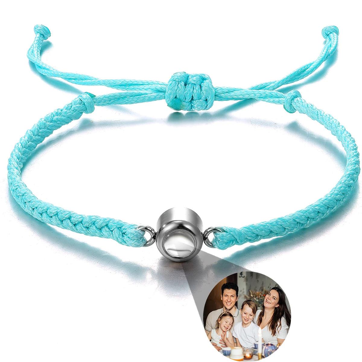 Bracelet tressé avec photo personnalisée - Cadeaux pour couple - PourLesCouples