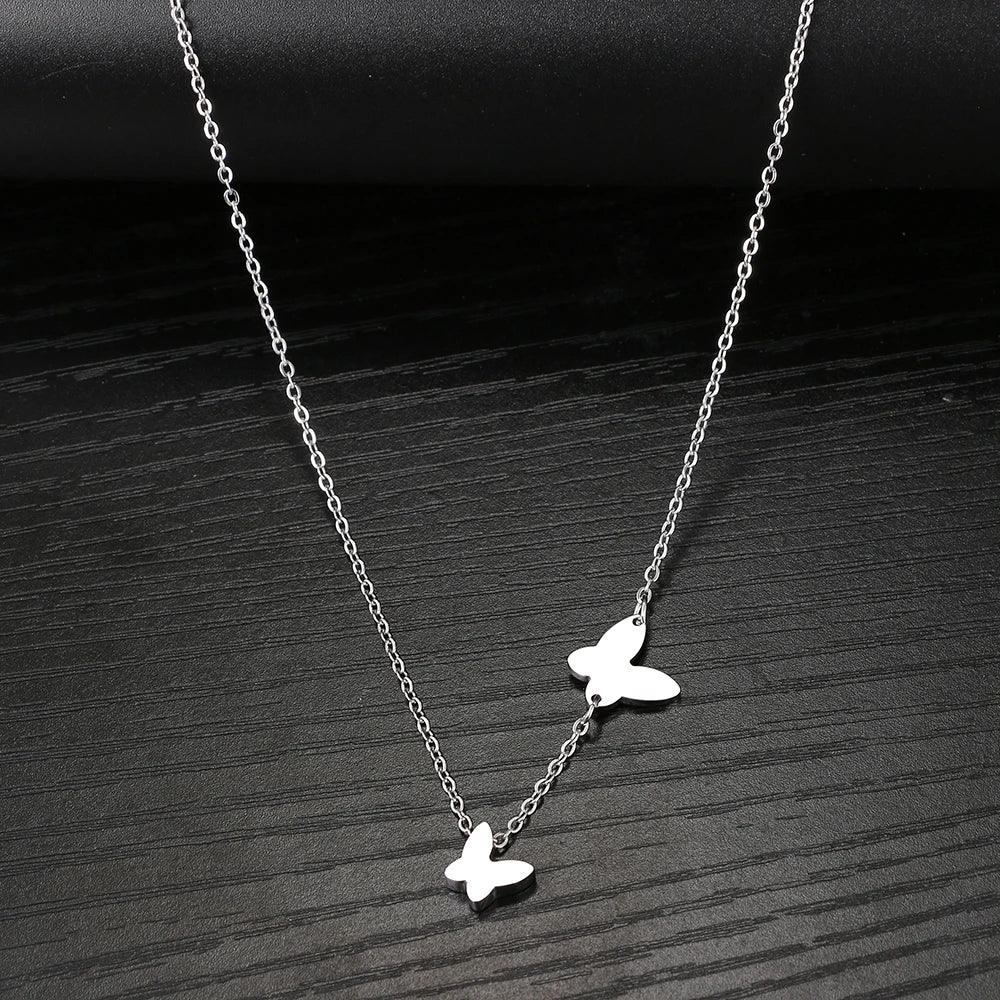 Collier fin papillon - Cadeau pour couple