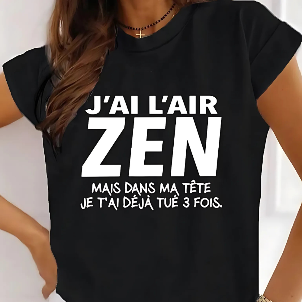 T-shirt humour couple "J'ai l'air ZEN" - Cadeaux pour couple - PourLesCouples