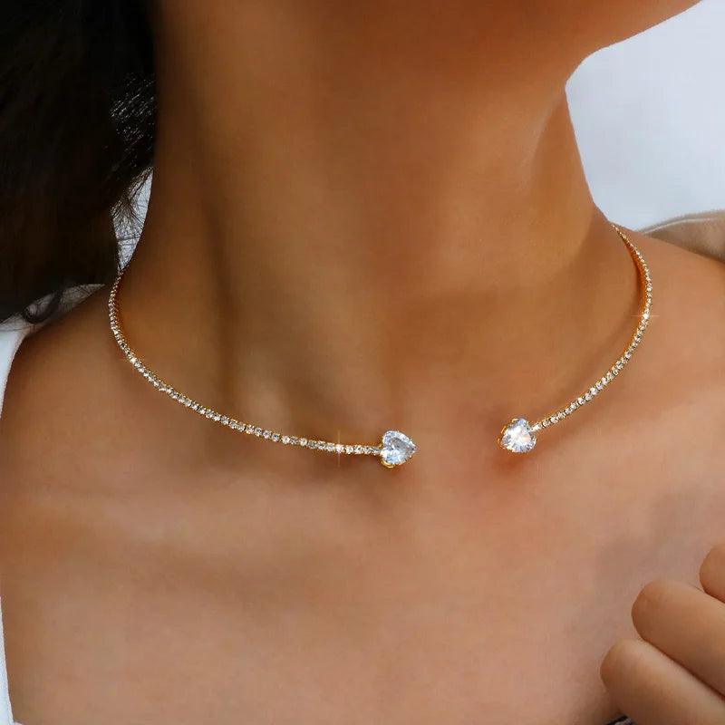 Collier Scintillant Ouvert pour Femme - Cadeau pour couple