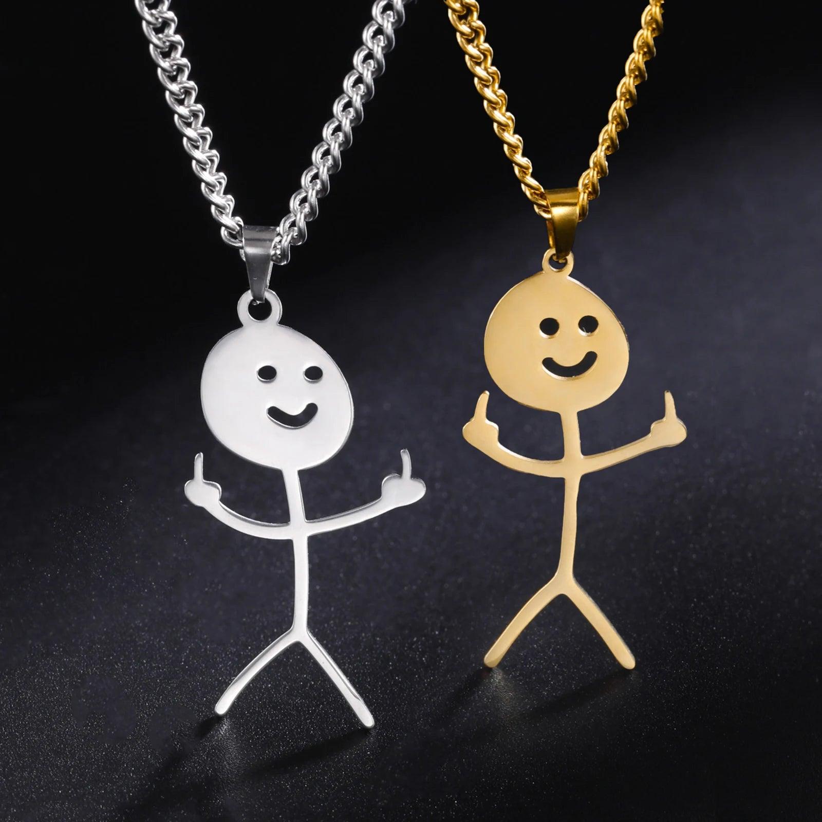 Collier bonhomme amusant - Cadeau pour couple