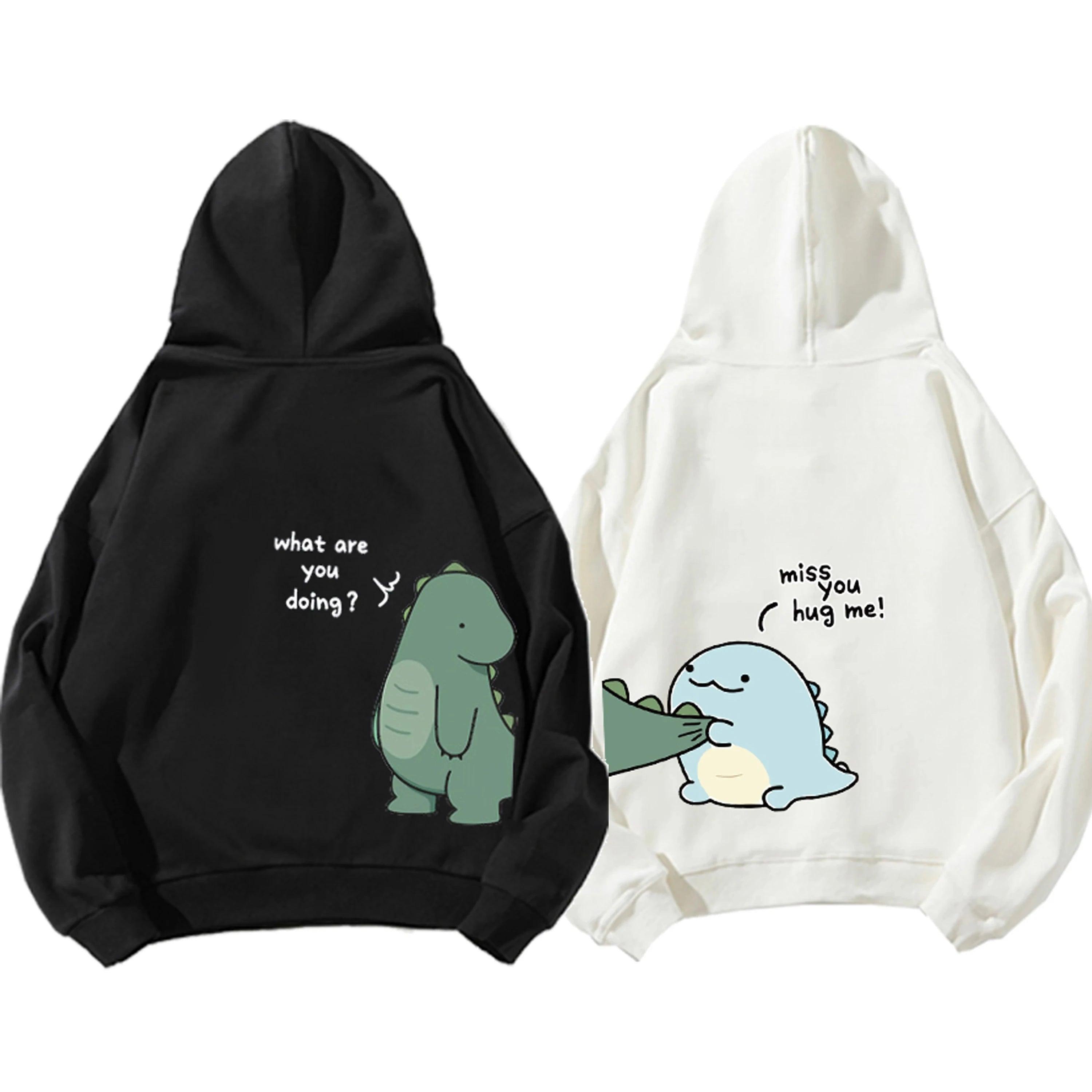 Sweat à capuche dinosaure couple - Cadeaux pour couple - PourLesCouples