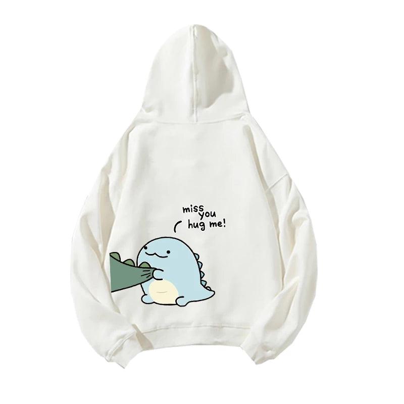 Sweat à capuche dinosaure couple - Cadeau pour couple