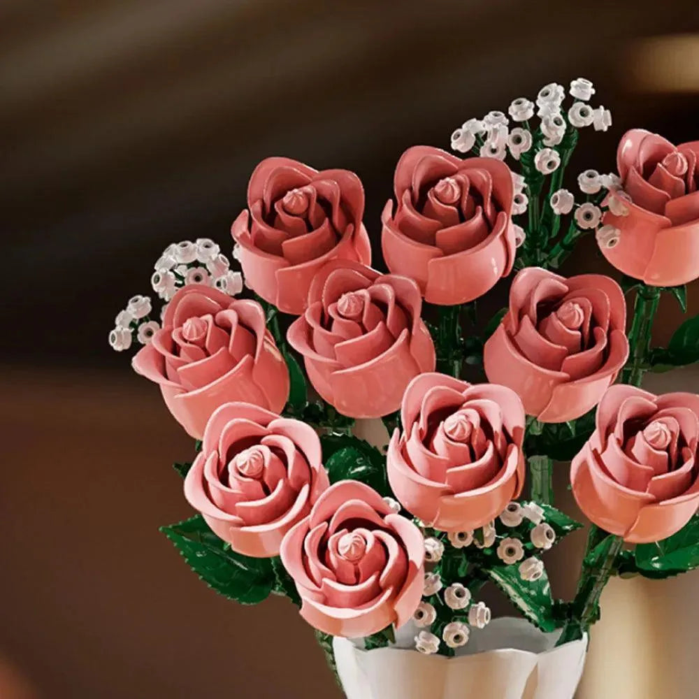 Bouquet de Roses à construire type LEGO - Cadeau pour couple