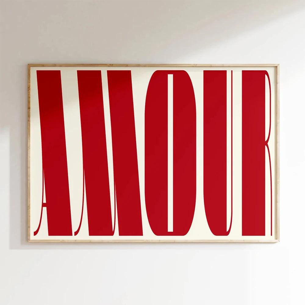 Affiche de Peinture sur Toile “Amour” - Cadeau pour couple