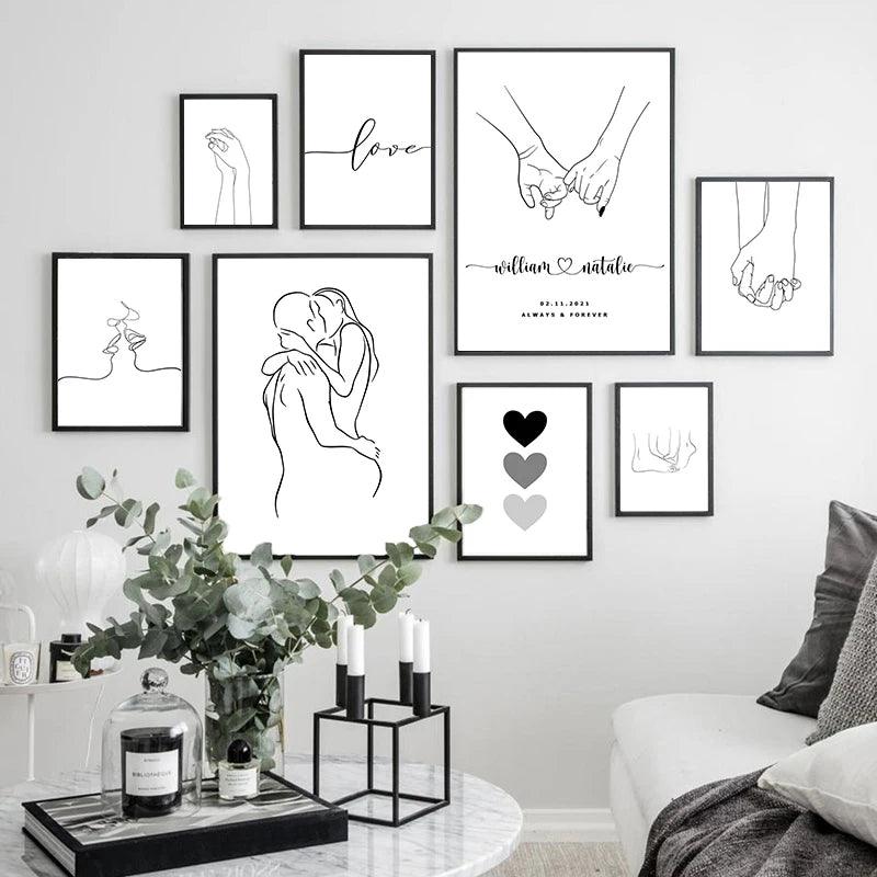 Toile d’art mural personnalisée - Cadeaux pour couple - PourLesCouples