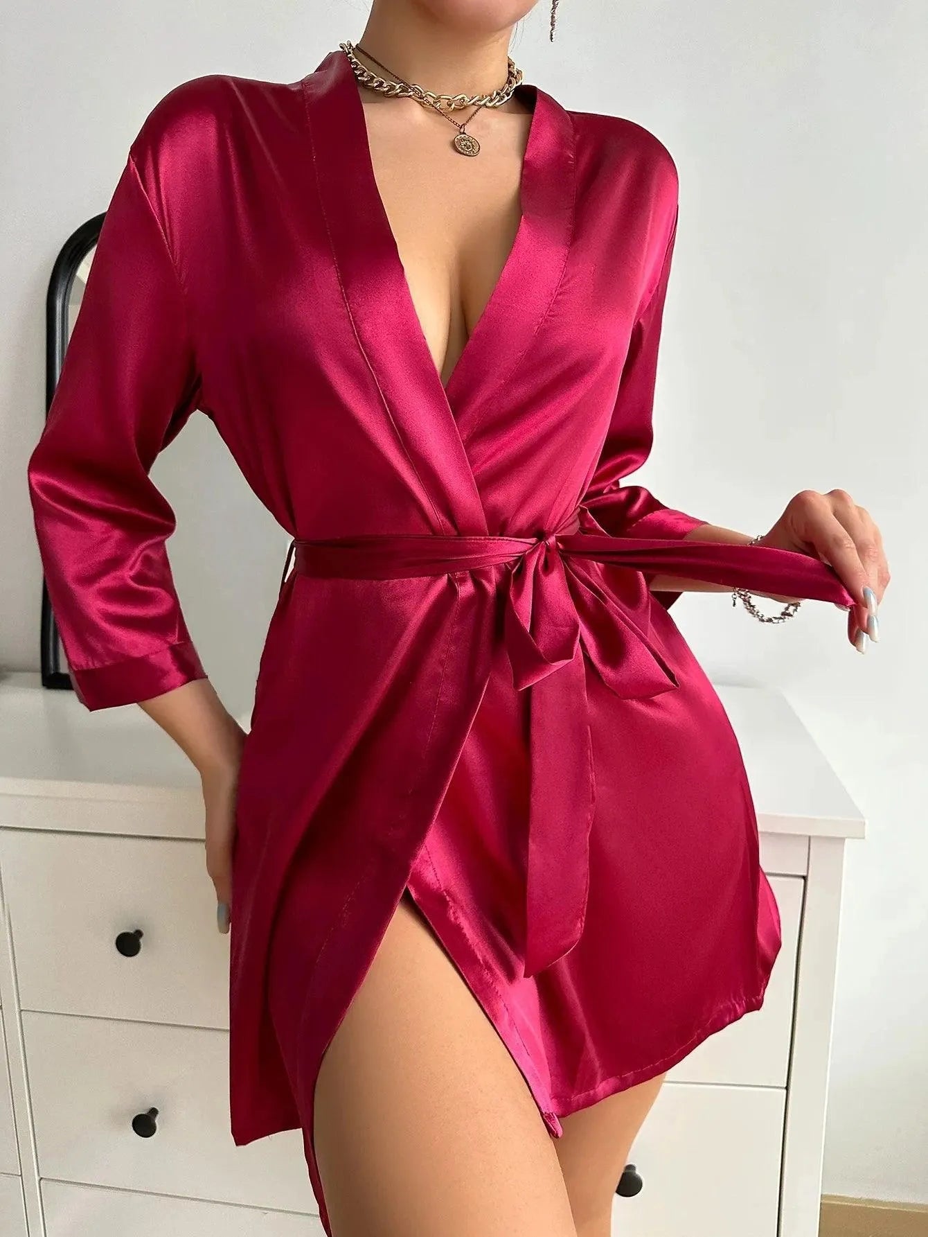 Robe de nuit en satin - Cadeau pour couple