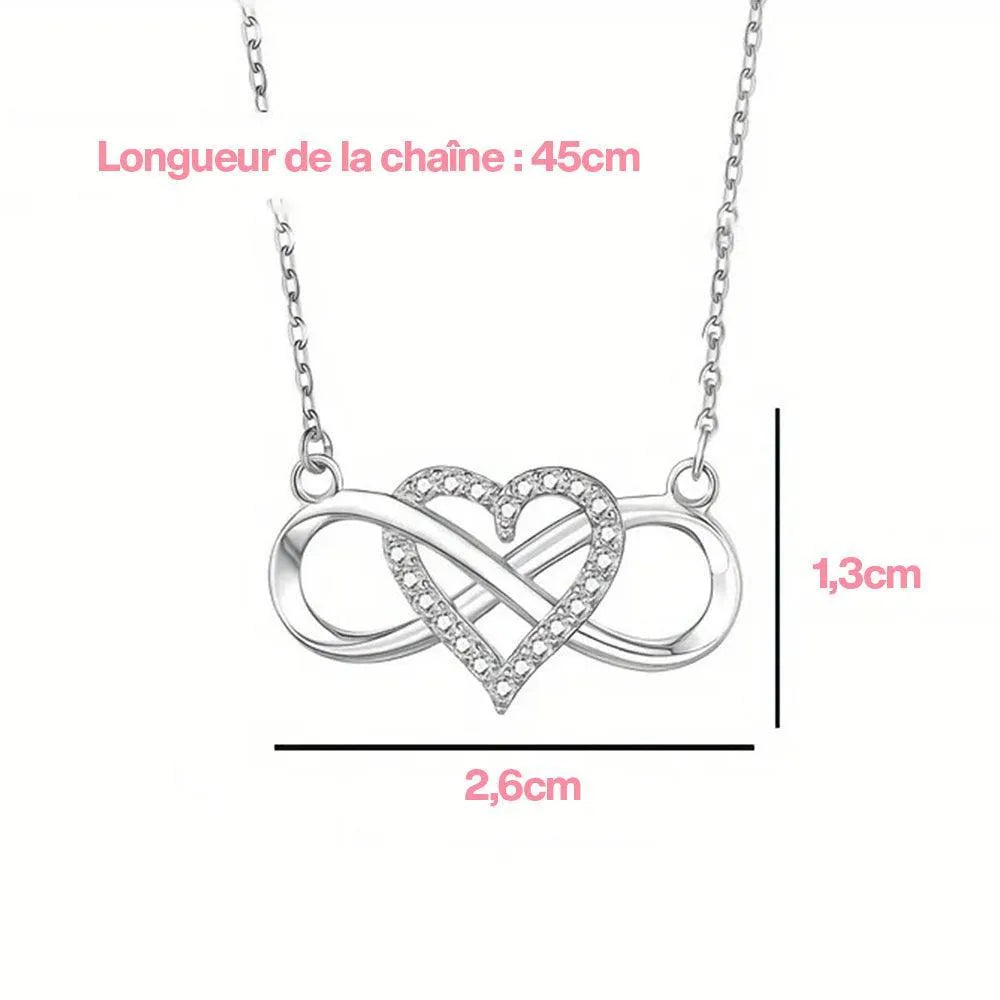 Collier pendentif avec boîte rose - Cadeau pour couple